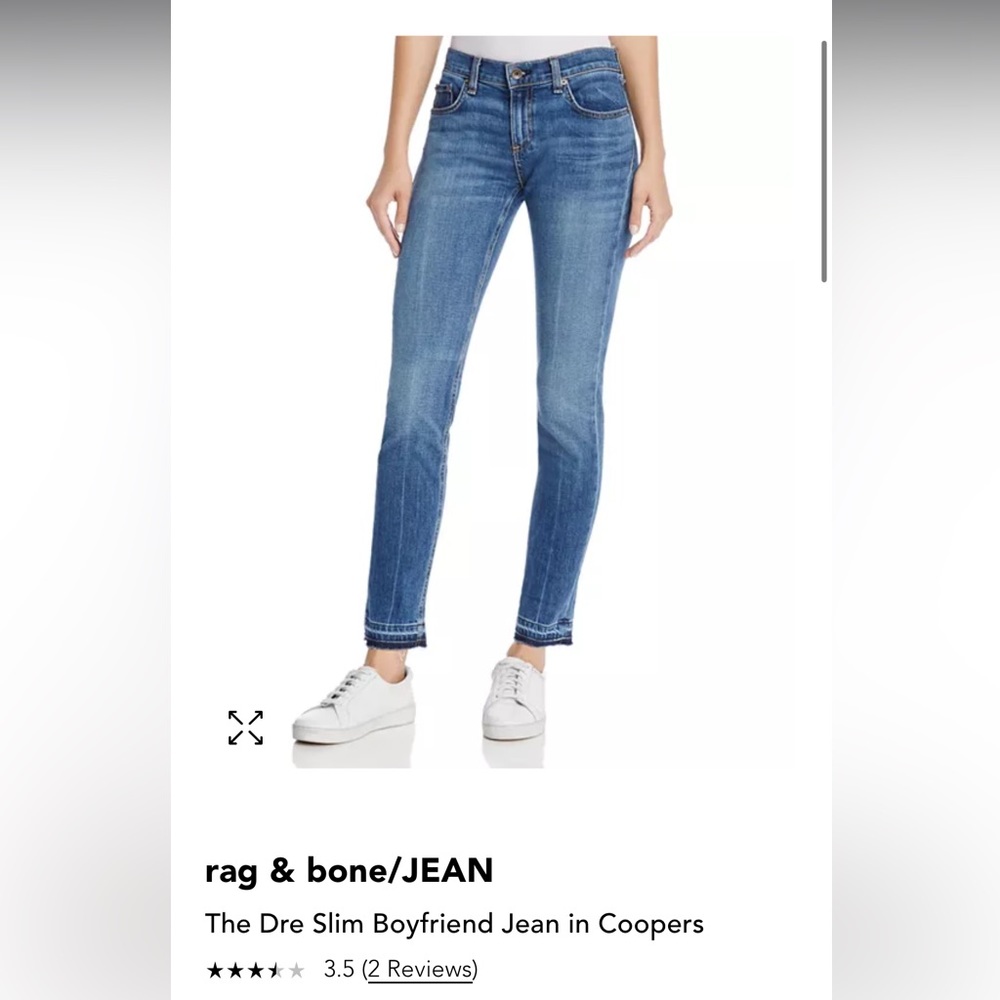 Size 25 Rag & Bone Dre Low Rise Boyfriend Coopers - Picture 2 of 10